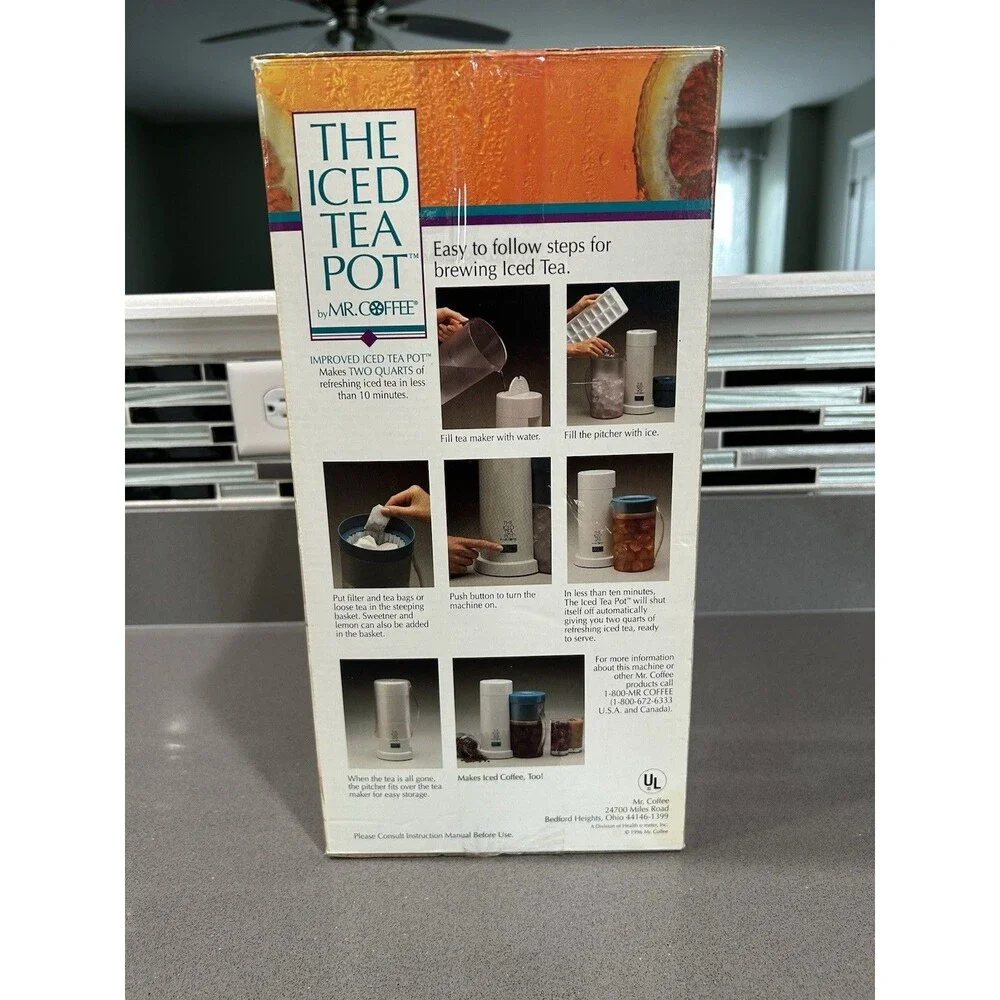 Mr Coffee Iced Tea Maker 2-QT TMI Series Vintage 1996 Made In USA New Open Box